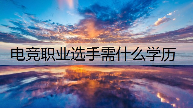 电竞职业选手需什么学历